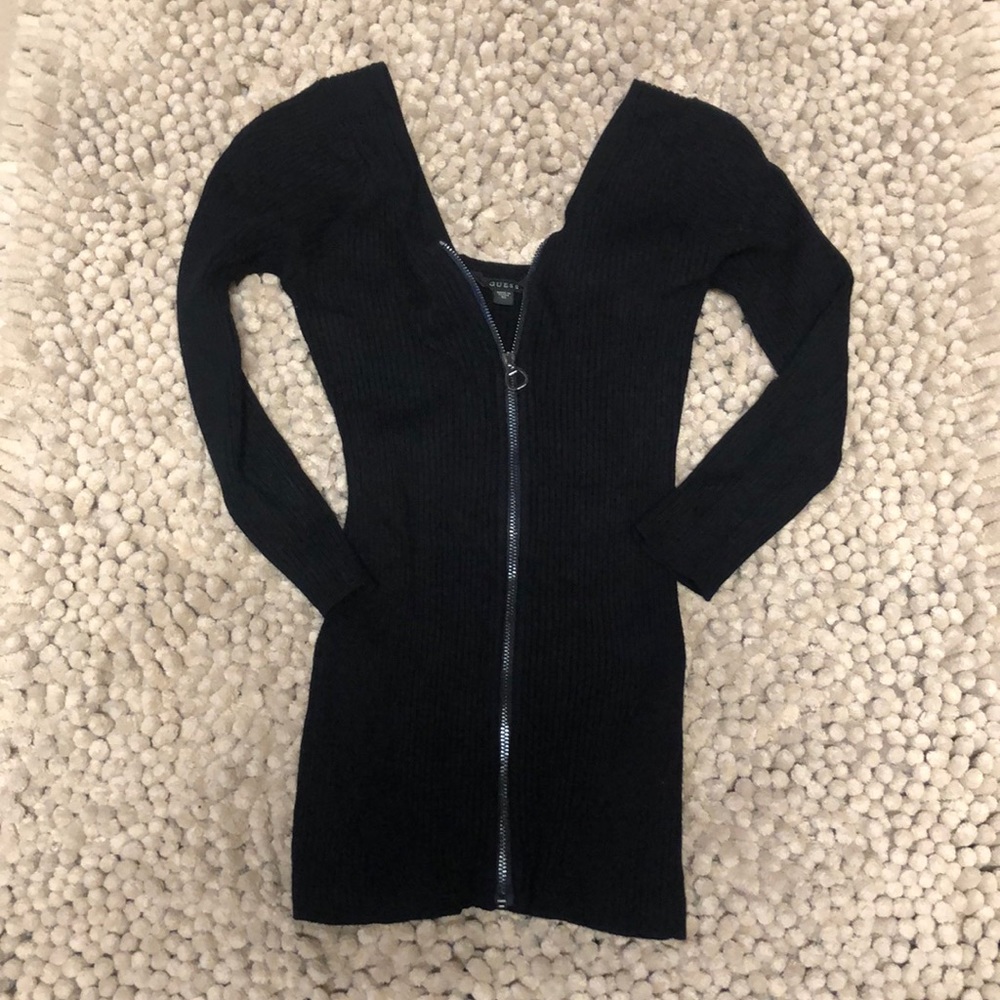 Ribbed zip down fitted blouse